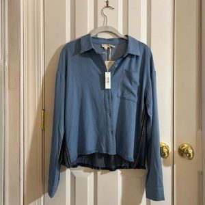 Women's Frayed Hem Button Down